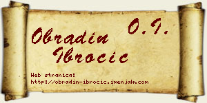 Obradin Ibročić vizit kartica